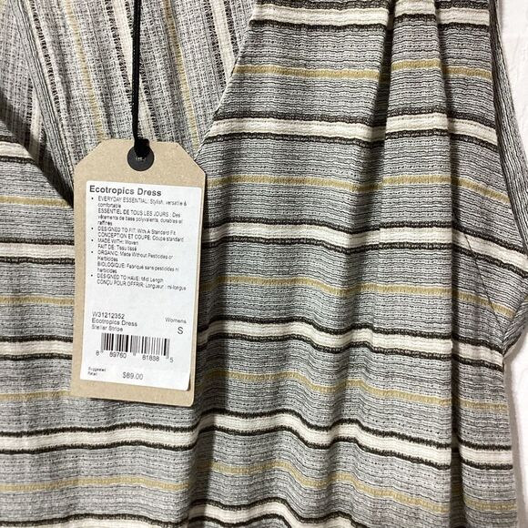 Prana Ecotropics Dress Stellar Stripe Open Back Midi S NWT Organic - Picture 11 of 16